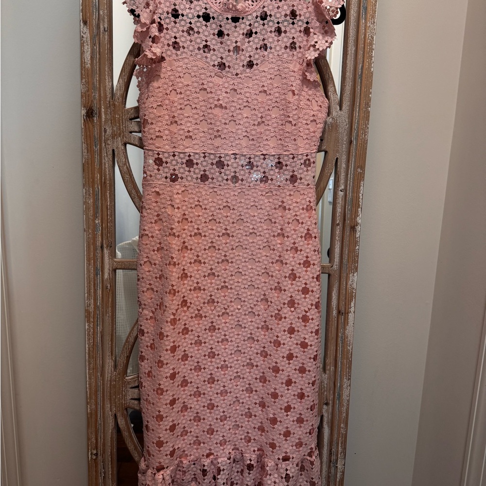 Elegant Pink Lace Dress